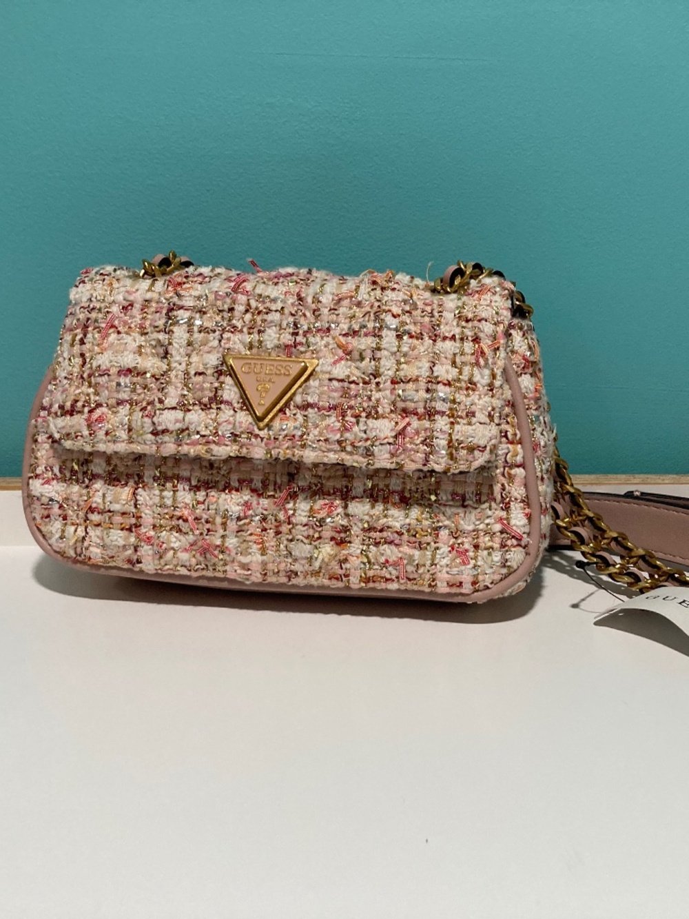 GUESS Tweed Pink Purse